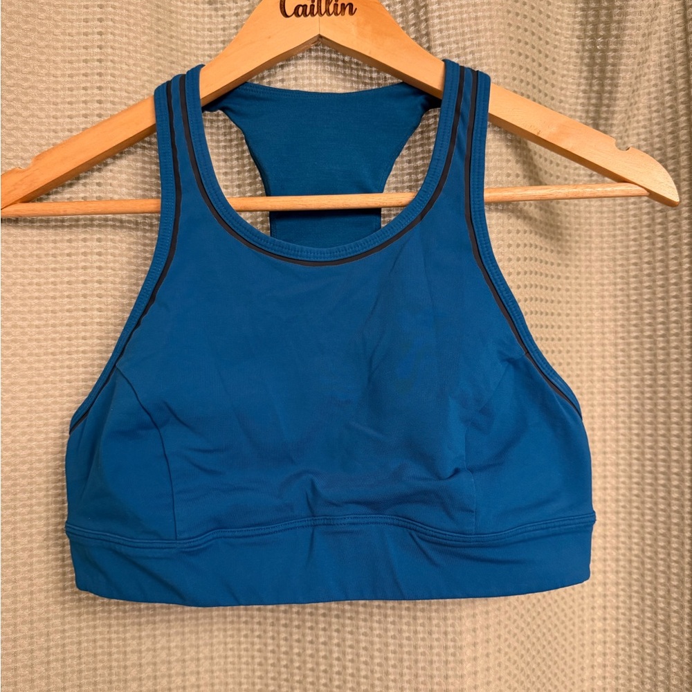 Lululemon Blue High-Neck Sports Bra